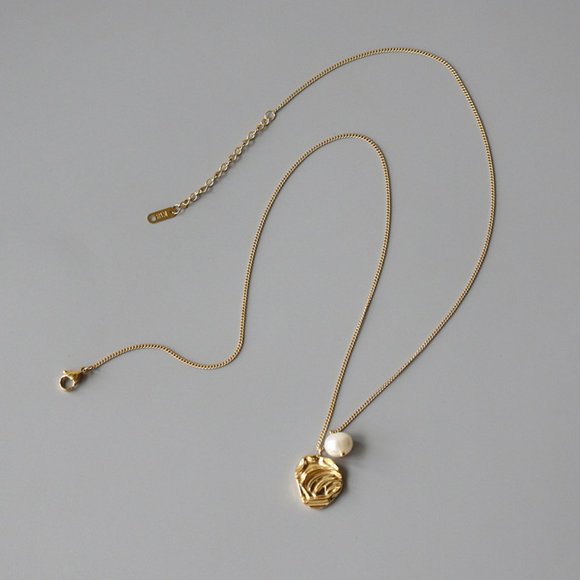 NEW 18K Gold Plated Rose Flower Fresh Water Pearl Necklace - Picture 7 of 9